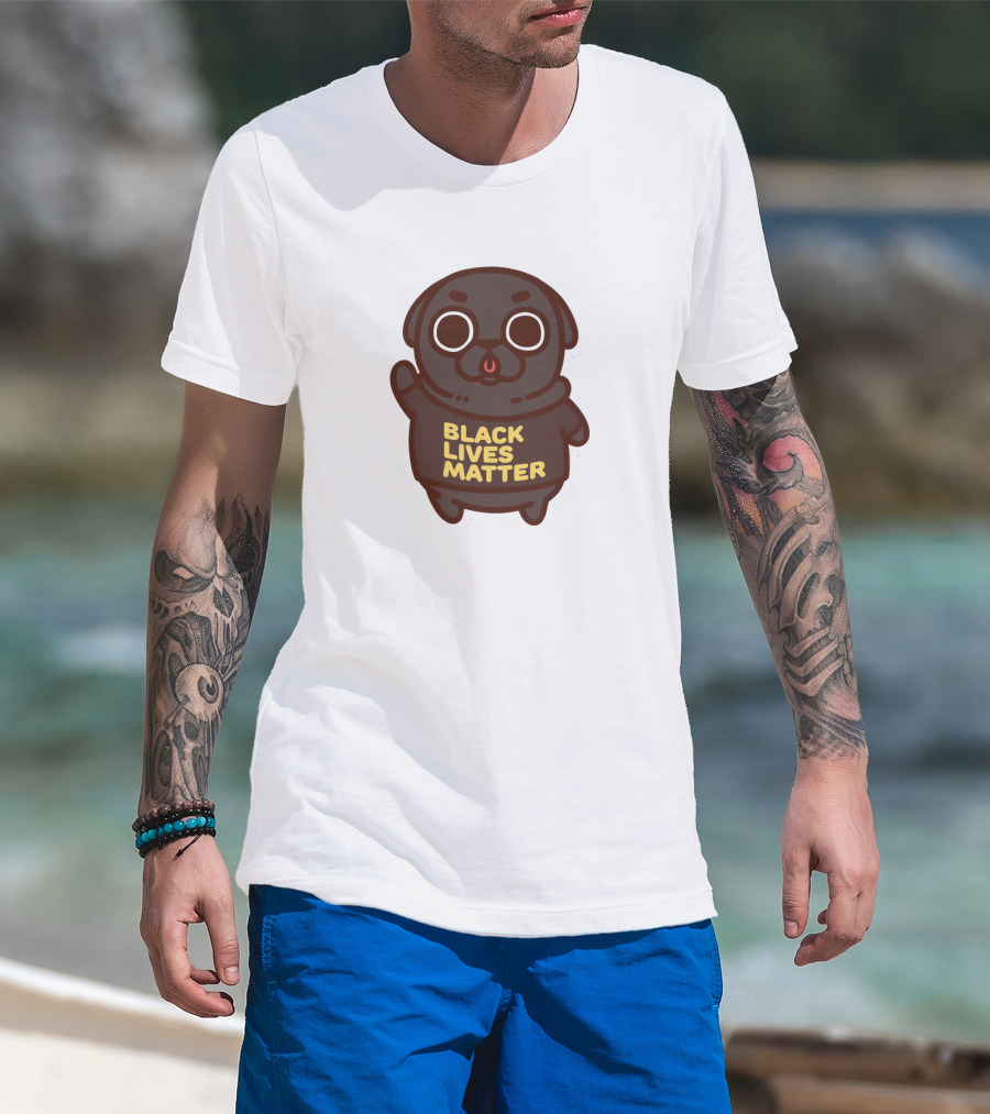 Cute Funny Pug Black Lives Matter T-Shirt