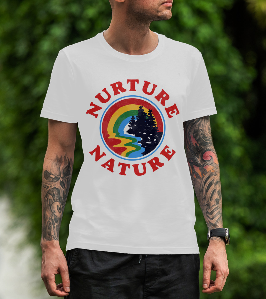 Nurture Nature Rainbow Landscape With Trees T-Shirt