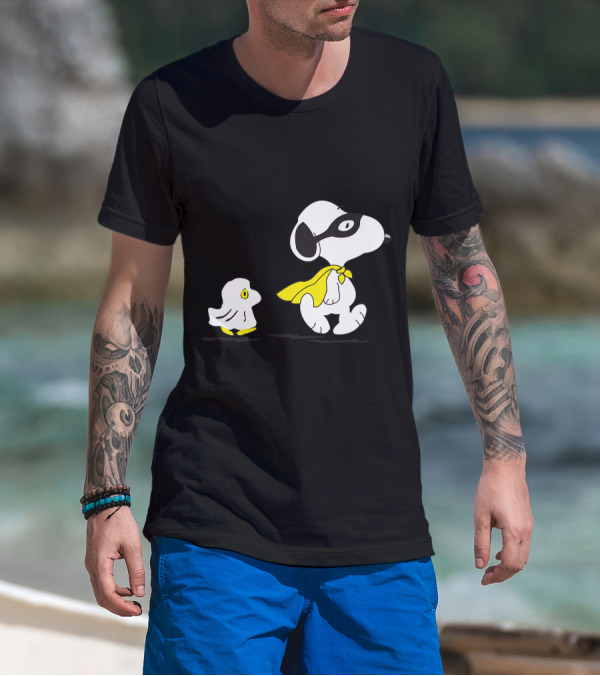 Snoopy Superhero With Woodstock Sidekick T-Shirt