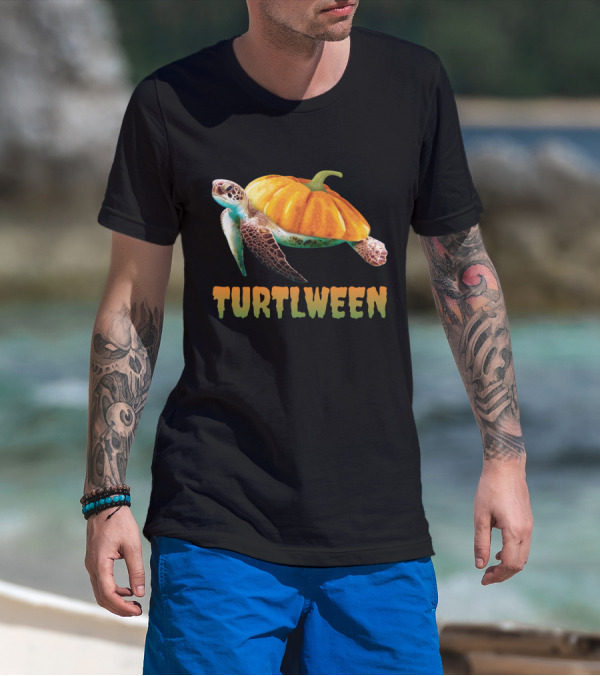 Turtlween Pumpkin Turtle Halloween Lovers Funny Turtlween T-Shirt