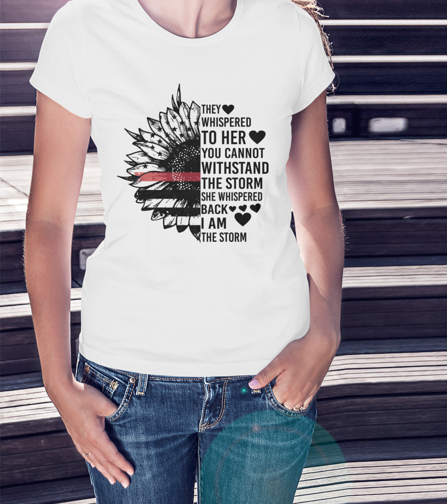 I Am The Storm Sunflower American Flag Veteran T-Shirt