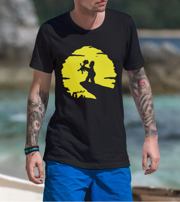 The Simpsons Homer Strangling Bart Lion King Cliff T-Shirt