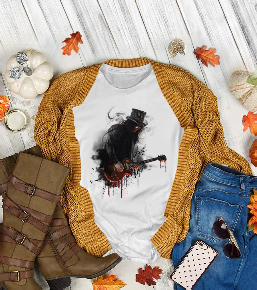 Guns N Roses Slash Heavy Metal Guitar Love Fans T-Shirt