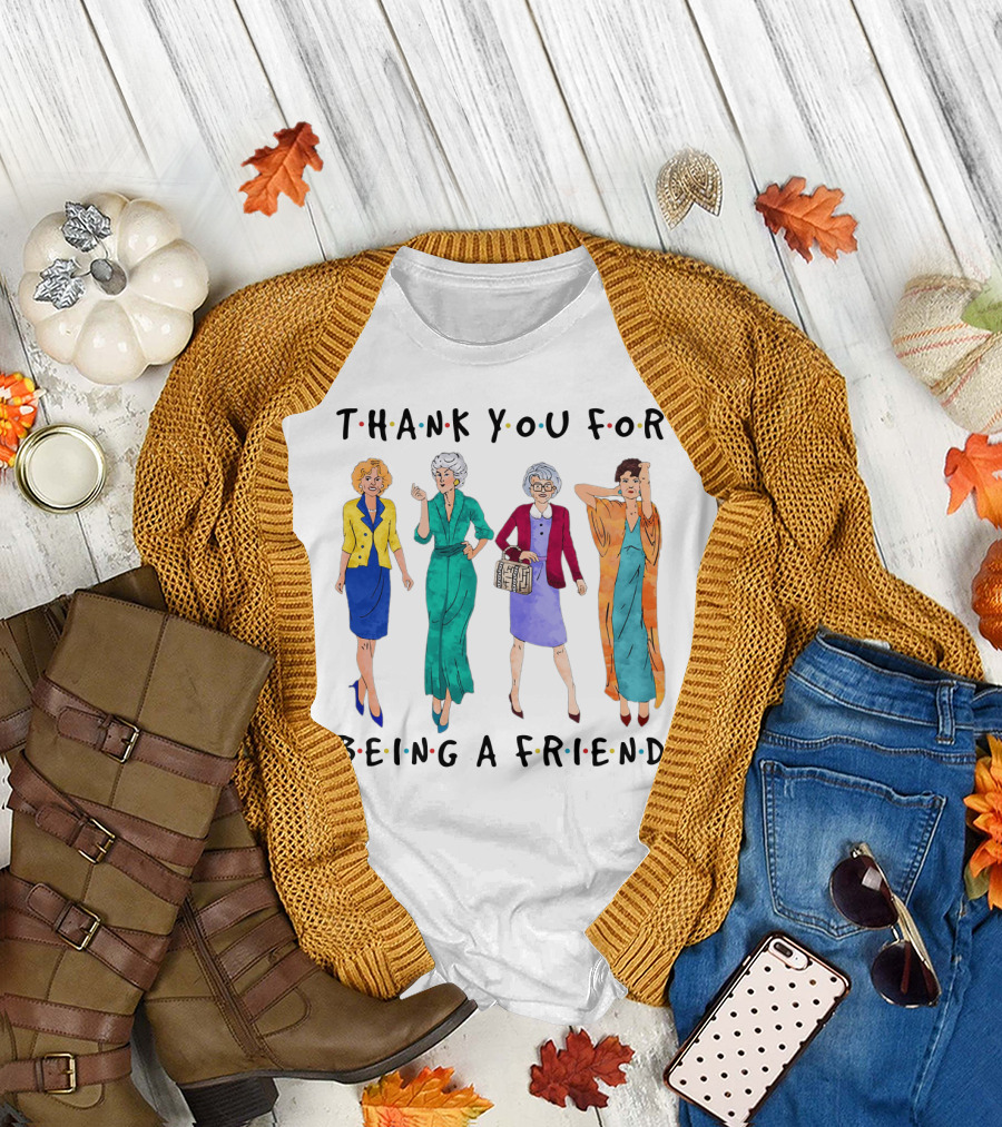 The Golden Girls Thank You for Being a Friend Funny Cartoon Style Reunion T-Shirt