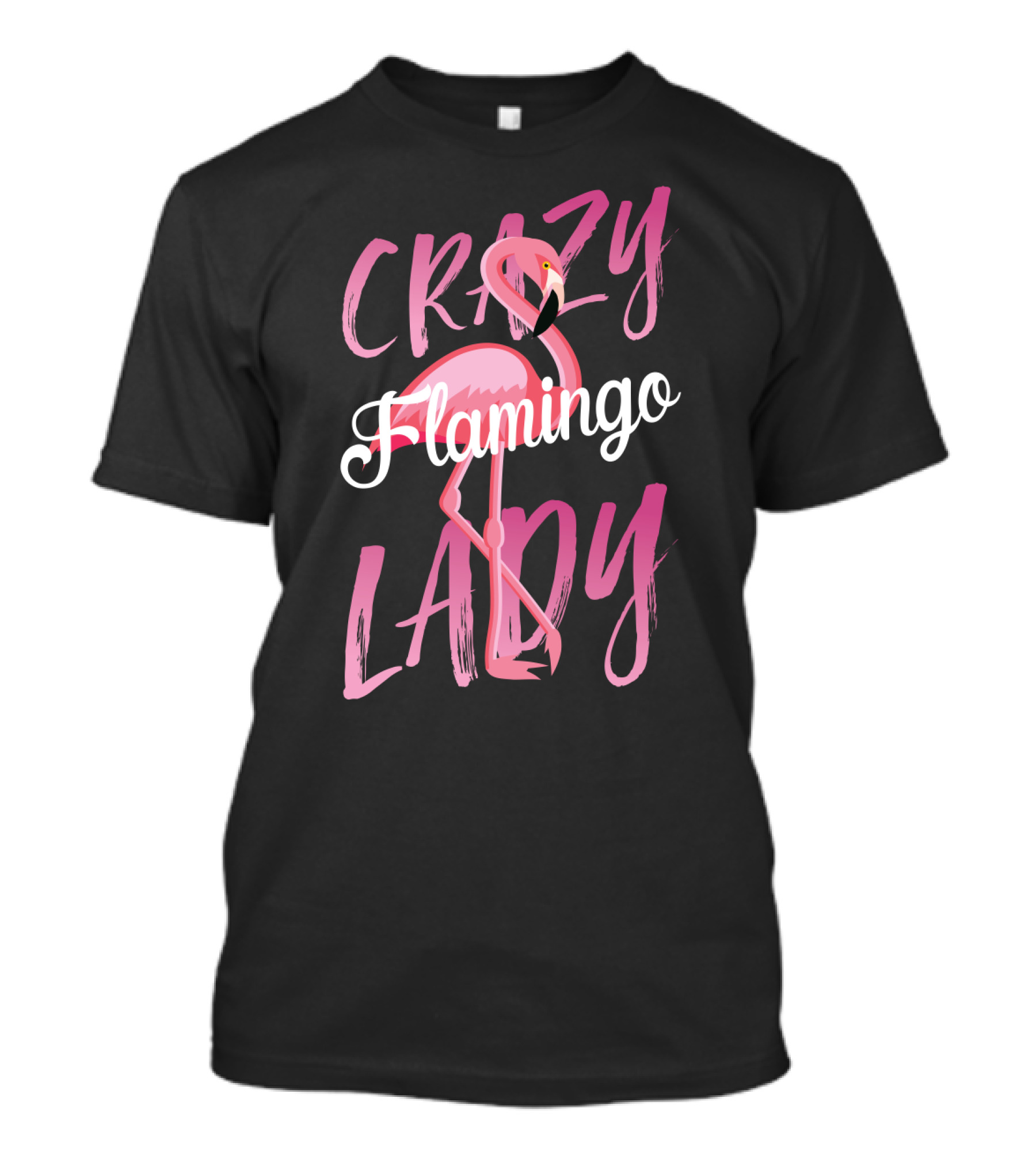 Crazy Flamingo Lady Funny Girls Shirt With Pink Flamingo T-Shirt