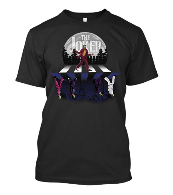The Joker Walking Across Abbey Road Parody For Rock And Comic Fans T-Shirt