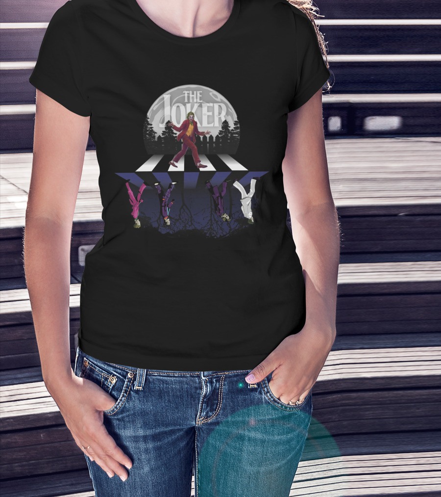 The Joker Walking Across Abbey Road Parody For Rock And Comic Fans T-Shirt