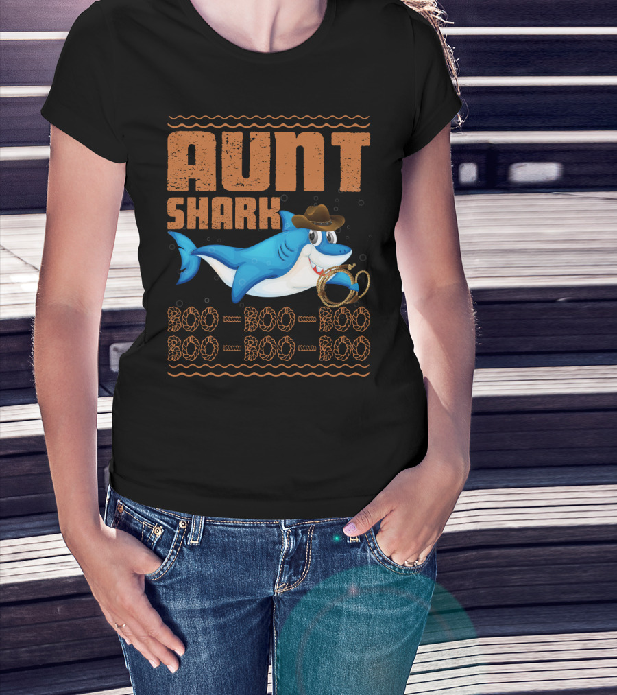 Auntie Shark Boo Boo Boo Halloween Aunt T-Shirt