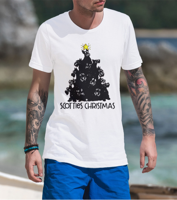 Scotties Christmas Tree With Star T-Shirt