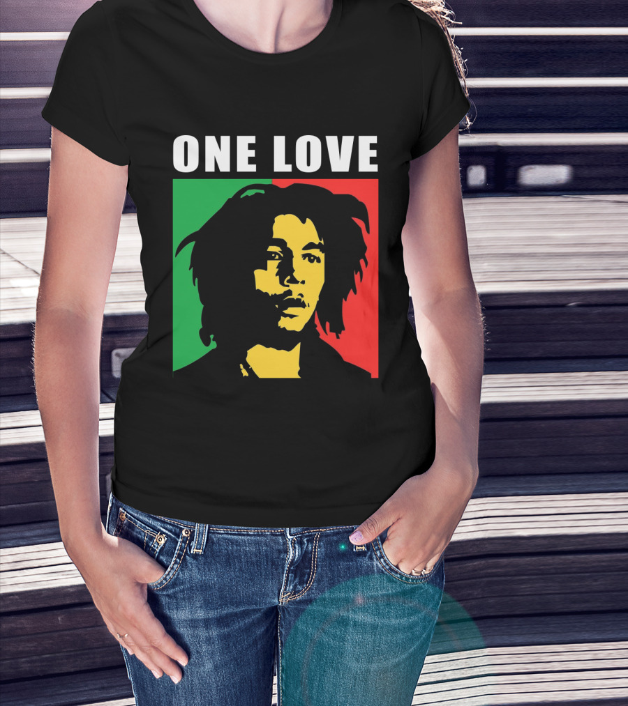One Love Bob Marley Rasta Colors T-Shirt