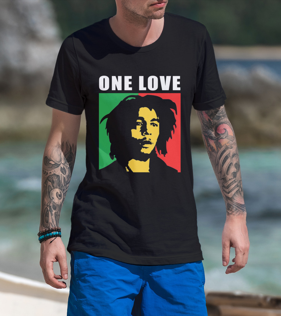 One Love Bob Marley Rasta Colors T-Shirt
