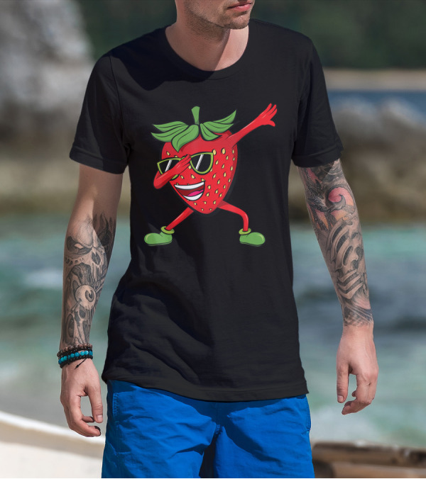 Dabbing Strawberry Dancing Summer Fruit Lover T-Shirt