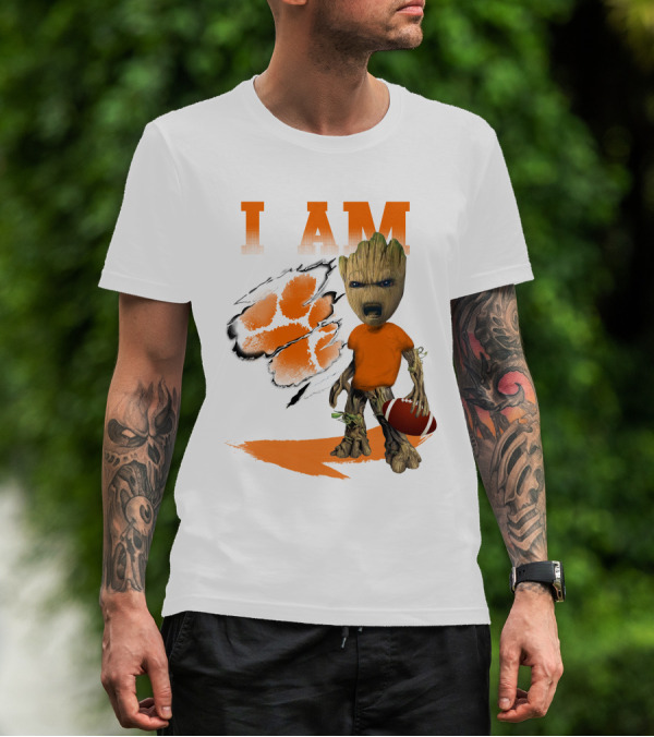 I AM Clemson Tiger Groot Football T-Shirt