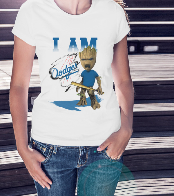 I Am Groot Dodgers Baseball T-Shirt