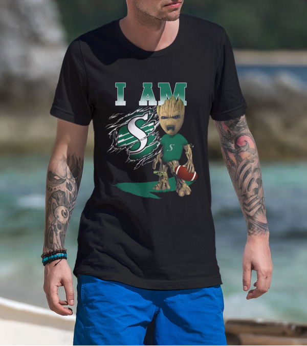 I AM Saskatchewan Roughriders Football Groot Fan T-Shirt
