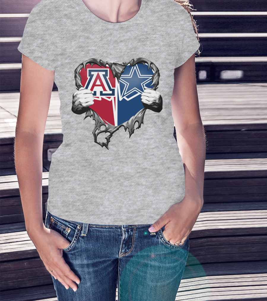 Cowboys And Arizona Wildcats Heart T-Shirt