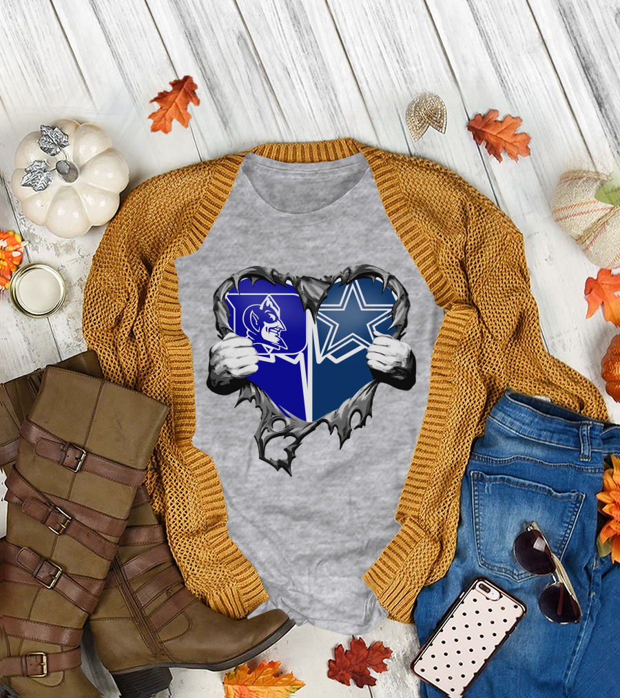 Cowboys Duke Blue Devil Heart T-Shirt