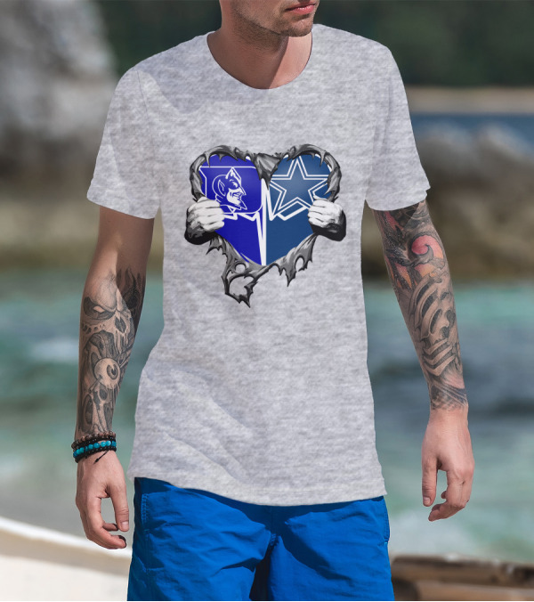 Cowboys Duke Blue Devil Heart T-Shirt