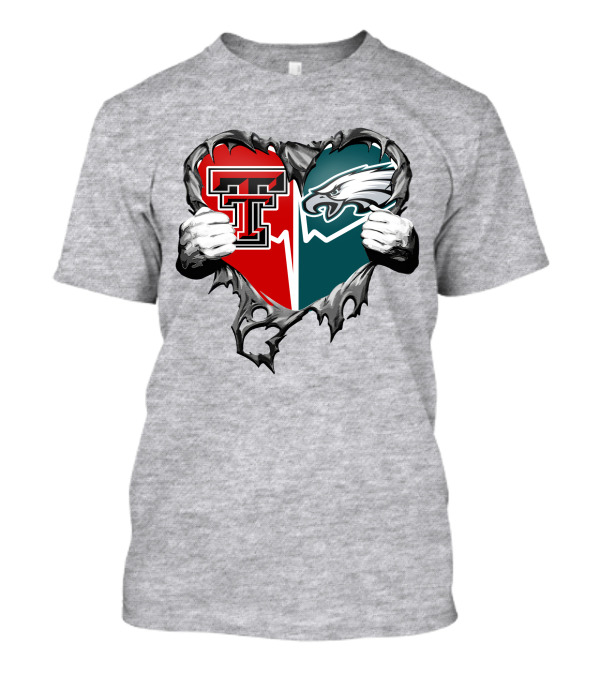 Texas Tech And Eagles Heart T-Shirt