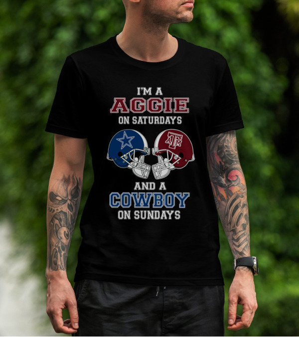Texas A&M Aggie Saturdays And Dallas Cowboys Sundays Fan T-Shirt