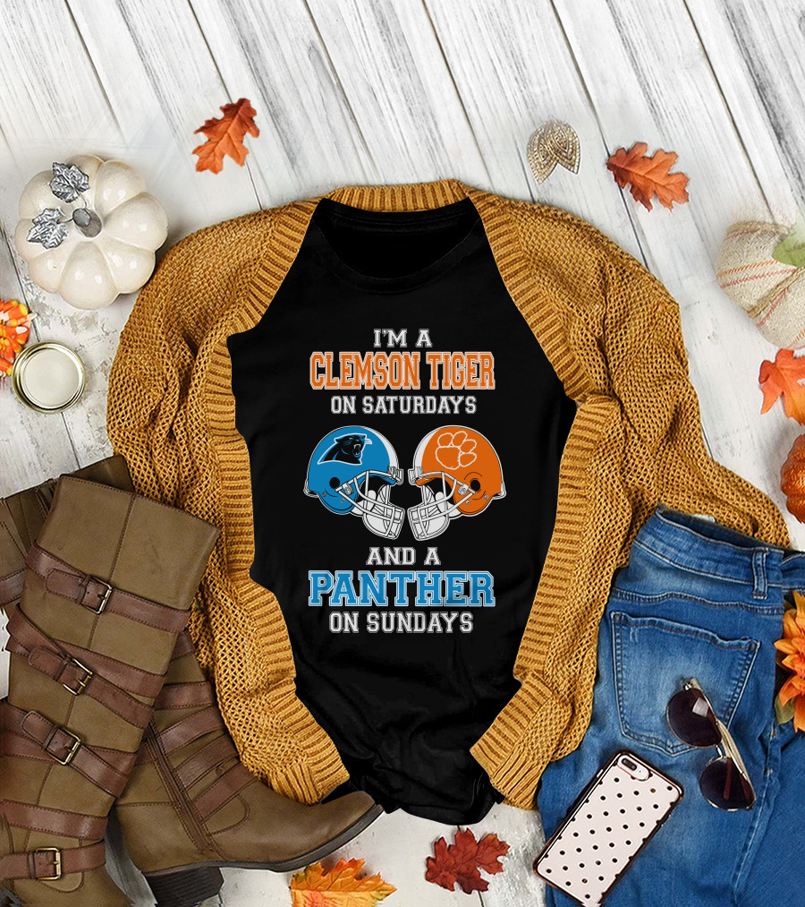 I'm A Clemson Tiger On Saturdays And A Panther On Sundays T-Shirt