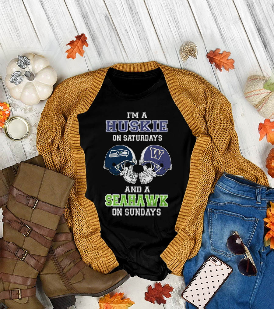 I'm A Huskie On Saturdays And A Seahawk On Sundays T-Shirt