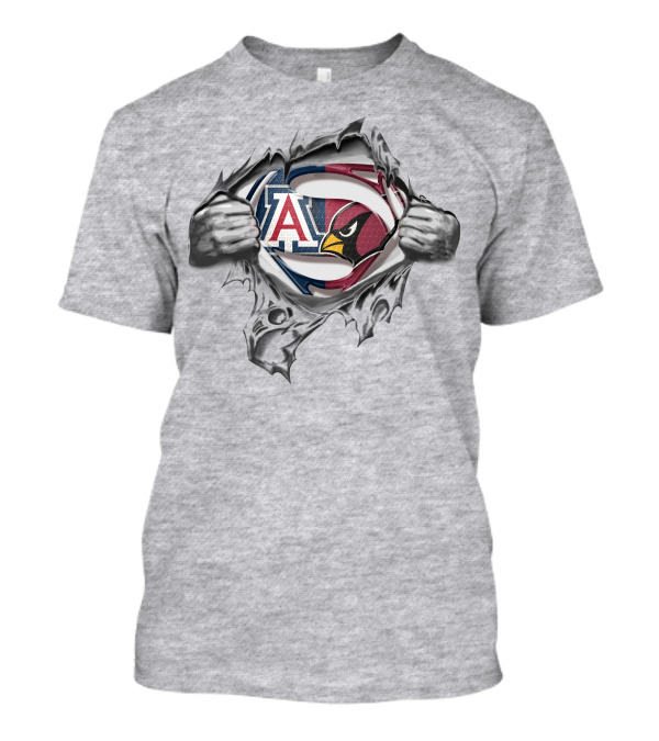 Arizona Wildcats Cardinals Superman Logo Hybrid T-Shirt