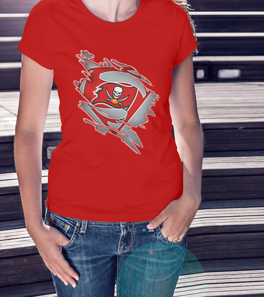 Buccaneers Super Man Nfl Logo Fusion With Superman T-Shirt