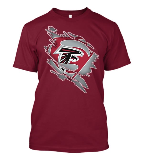 Atlanta Falcons Logo Inside Superman Symbol T-Shirt