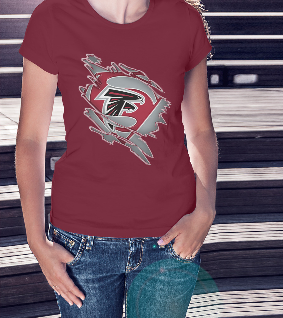 Atlanta Falcons Logo Inside Superman Symbol T-Shirt