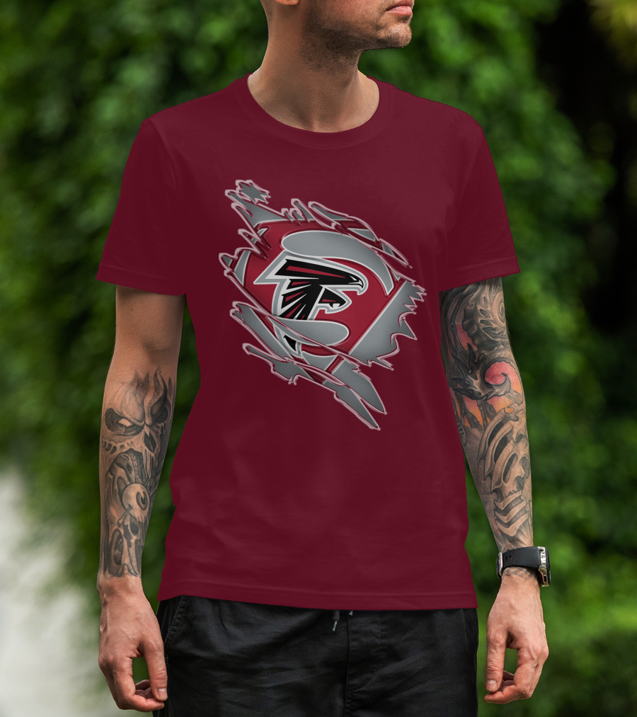 Atlanta Falcons Logo Inside Superman Symbol T-Shirt