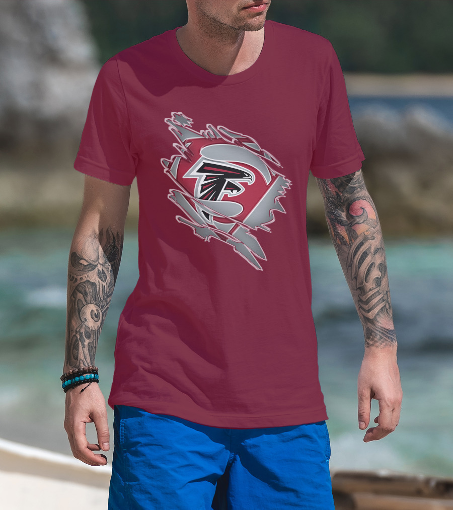 Atlanta Falcons Logo Inside Superman Symbol T-Shirt