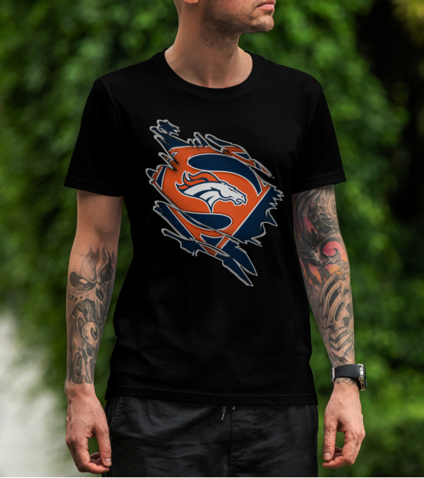 Denver Broncos Superman Logo Fusion T-Shirt
