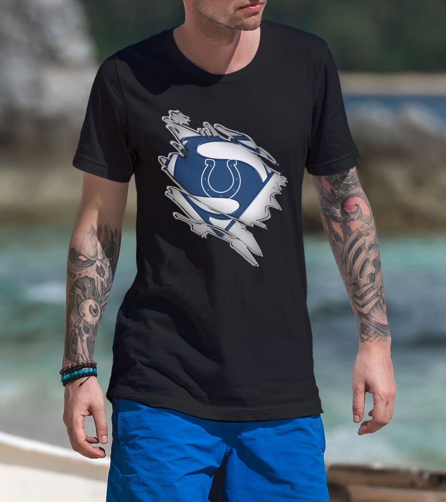 Colts Super Logo Tear Texture T-Shirt