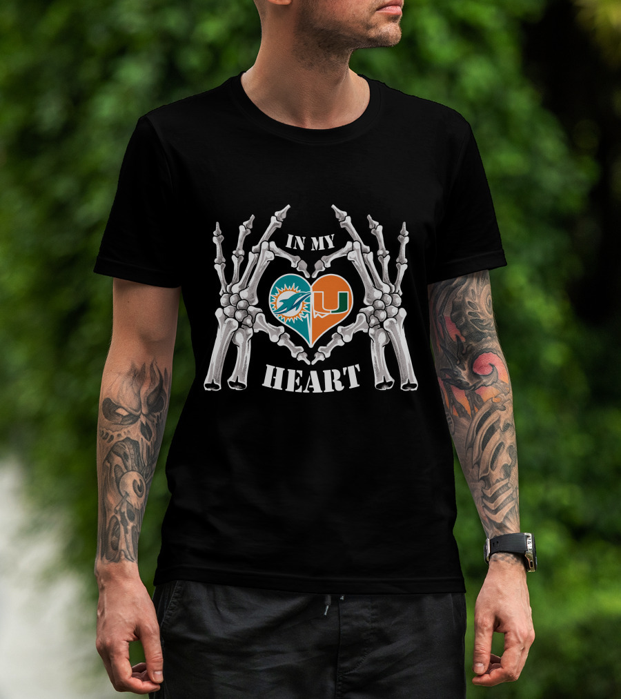 In My Heart Dolphins Hurricanes Skeleton Hands T-Shirt