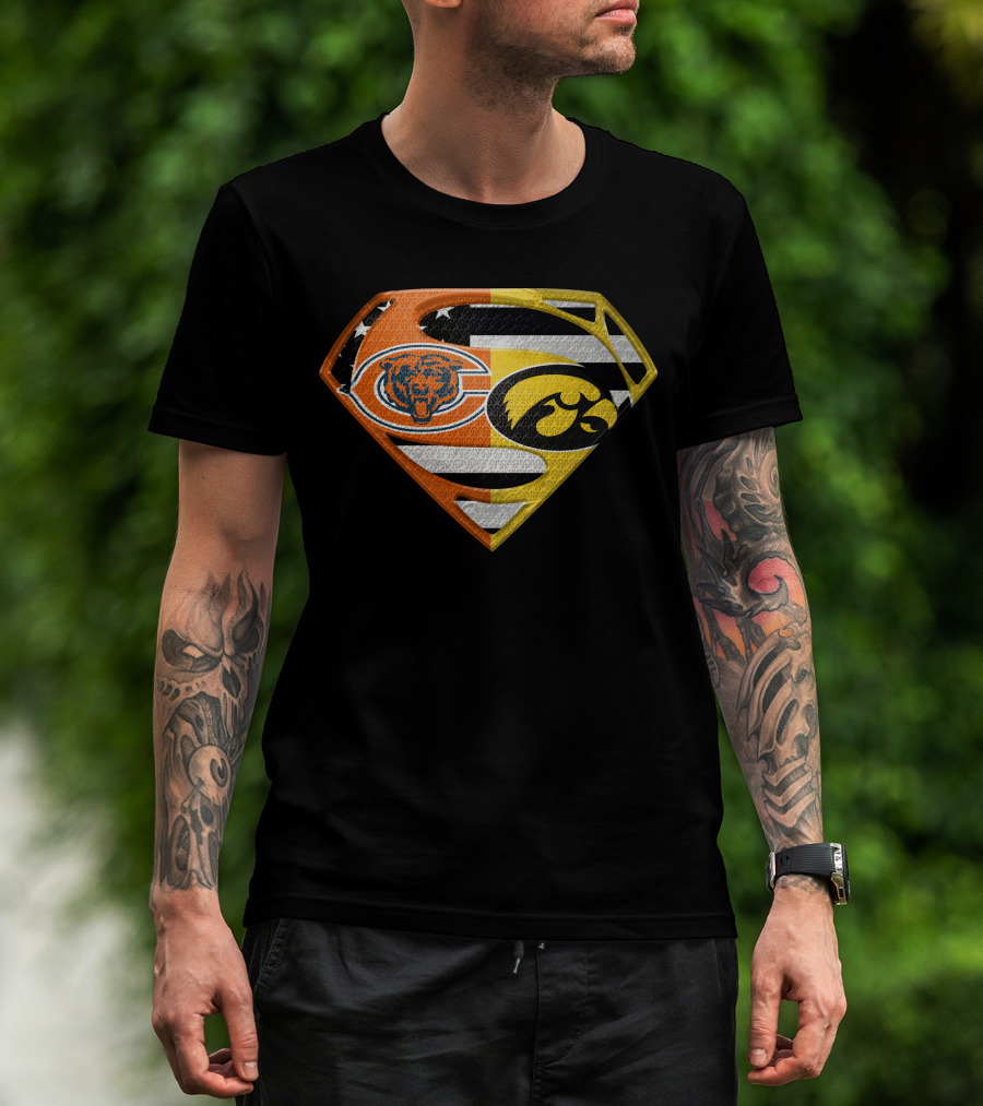 Chicago Bears Iowa Hawkeyes Superman Logo Spm T-Shirt