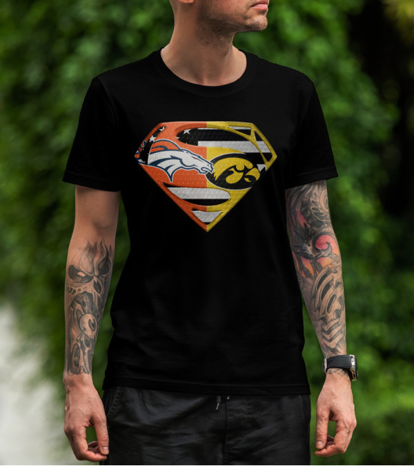 Superman Broncos Hawkeyes Logo Fusion On Spm T-Shirt