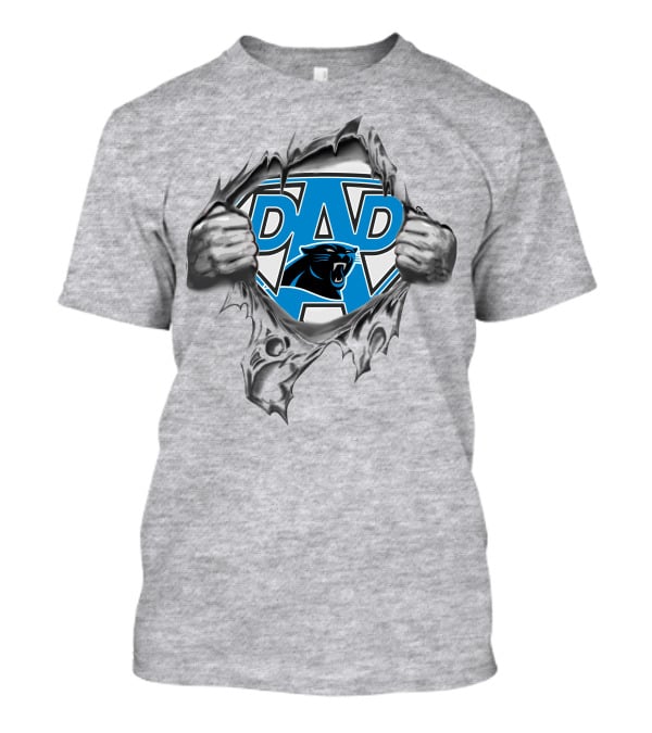 Super Dad Carolina Panthers Emblem Torn T-Shirt