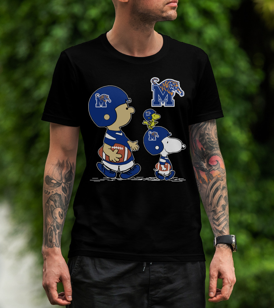 Memphis Tigers M Logo Football Characters T-Shirt