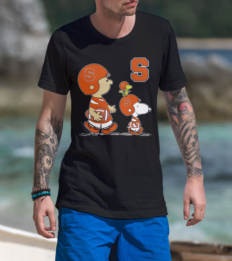 Syracuse Orange Charlie Brown And Snoopy Football T-Shirt