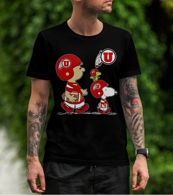Utah Utes Snoopy Football Peanuts Gear T-Shirt