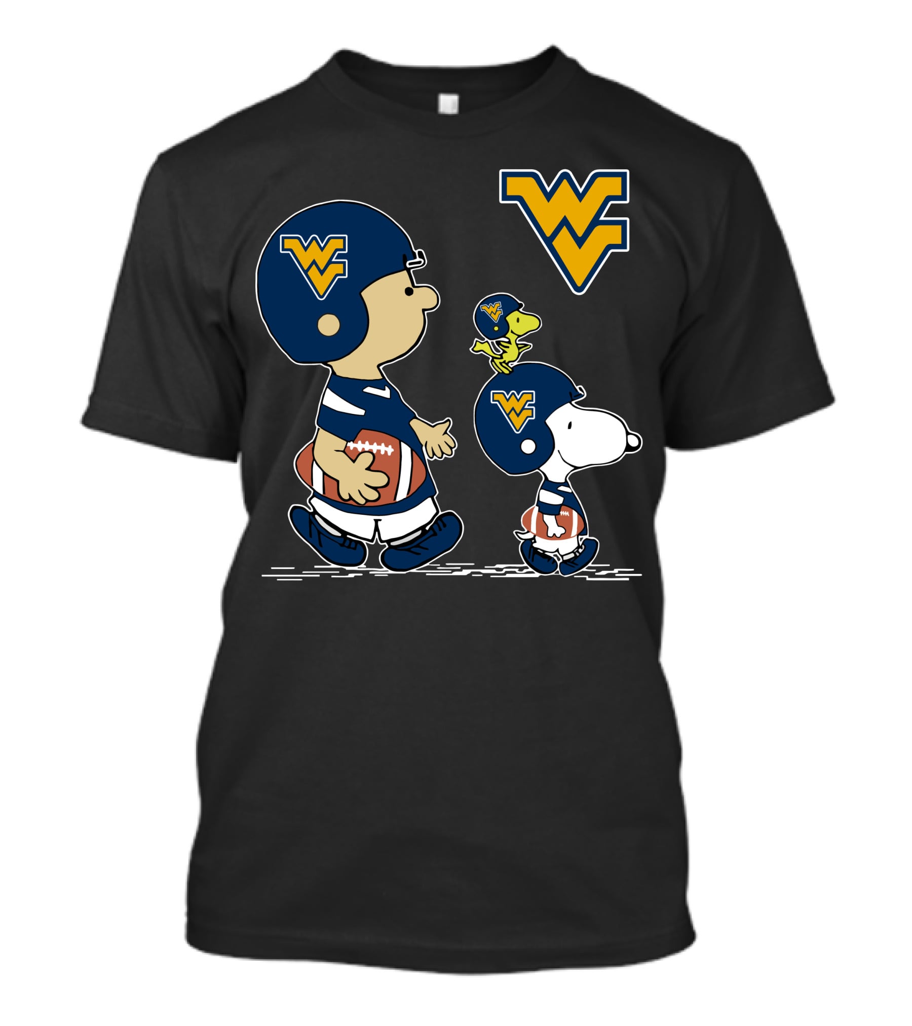 West Virginia Mountaineers Peanuts Football Characters T-Shirt