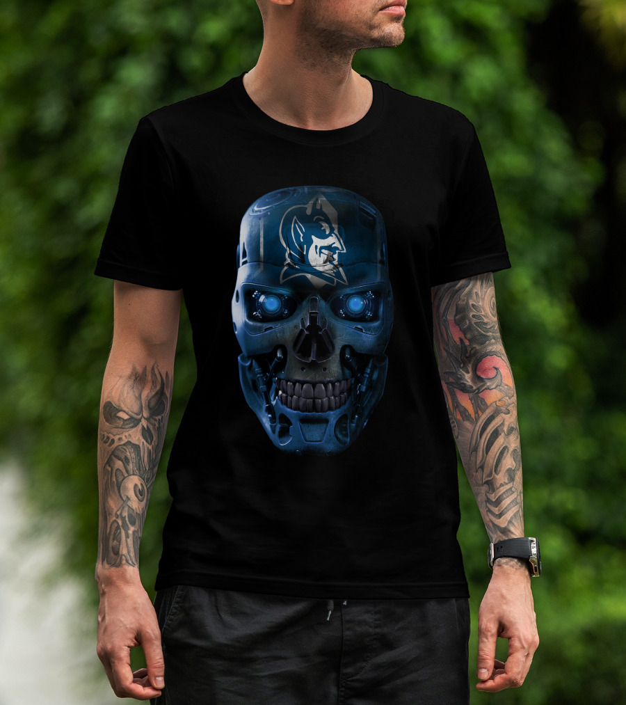 Blue Devils Skull Robot Face T-Shirt