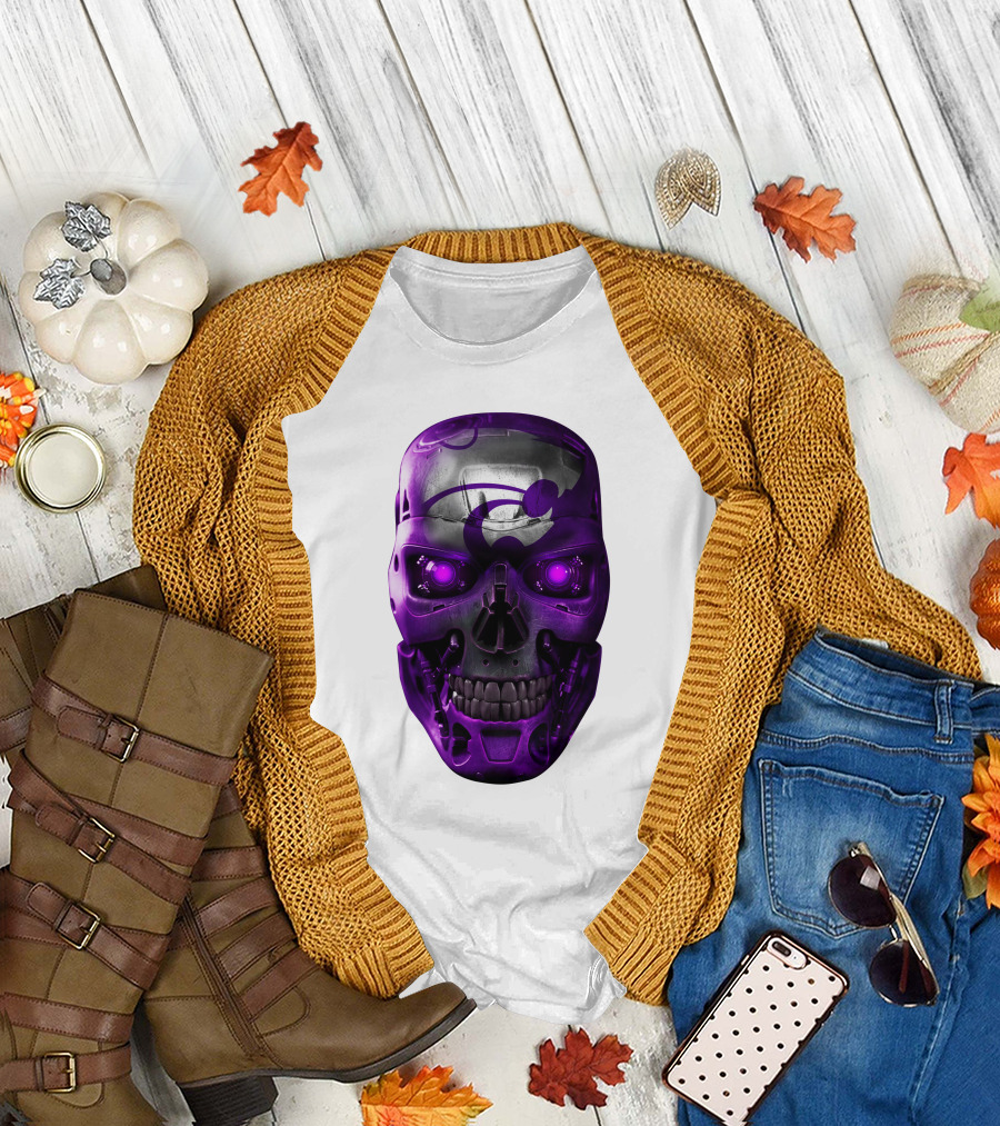 KANSAS STATE WILDCATS PURPLE SKULL T-Shirt