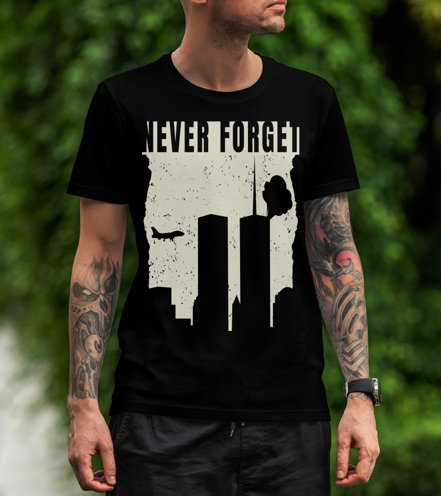 Never Forget 11Th Attacks Twin Towers Memorial T-Shirt