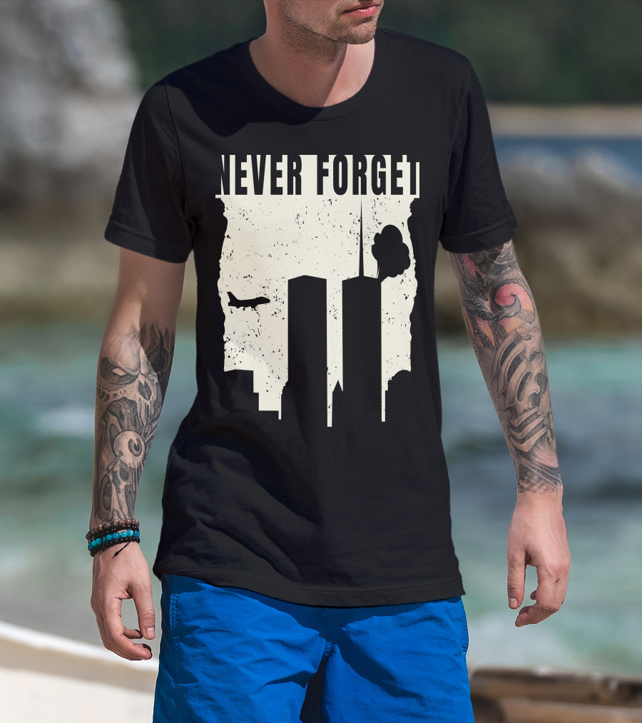 Never Forget 11Th Attacks Twin Towers Memorial T-Shirt