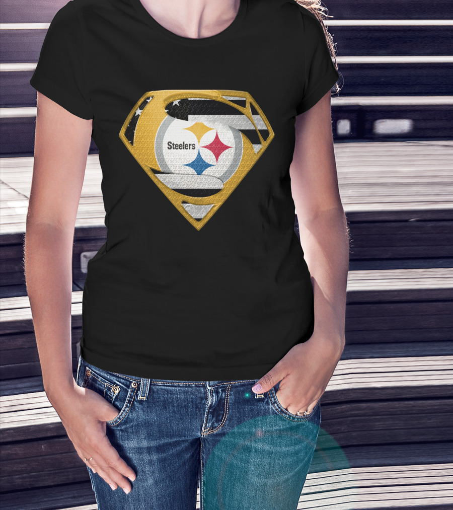 Steelers Superman Logo Shield Emblem Steelers Crest T-Shirt
