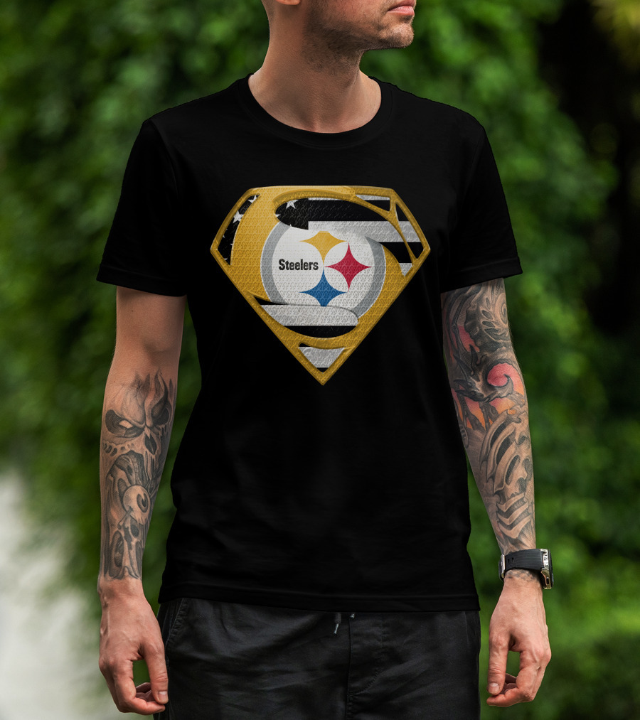 Steelers Superman Logo Shield Emblem Steelers Crest T-Shirt