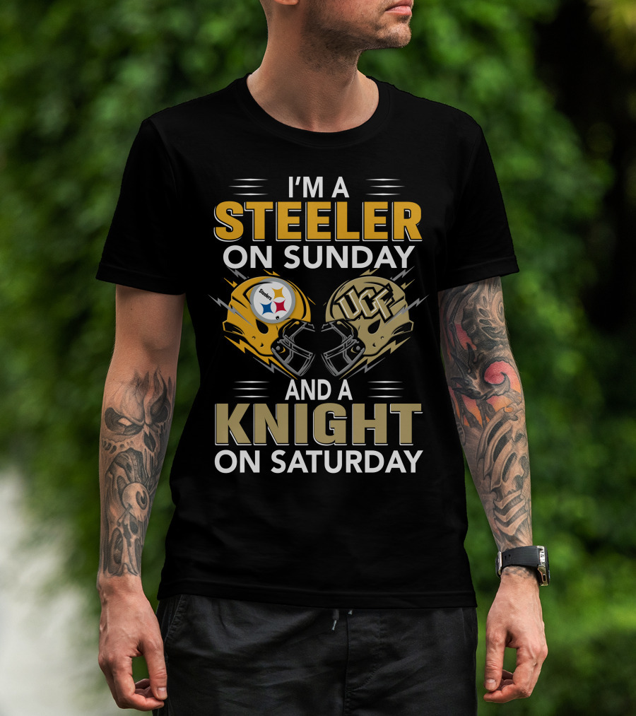 I'm A Steeler On Sunday And A Knight On Saturday Ucf Football Fan Gear T-Shirt