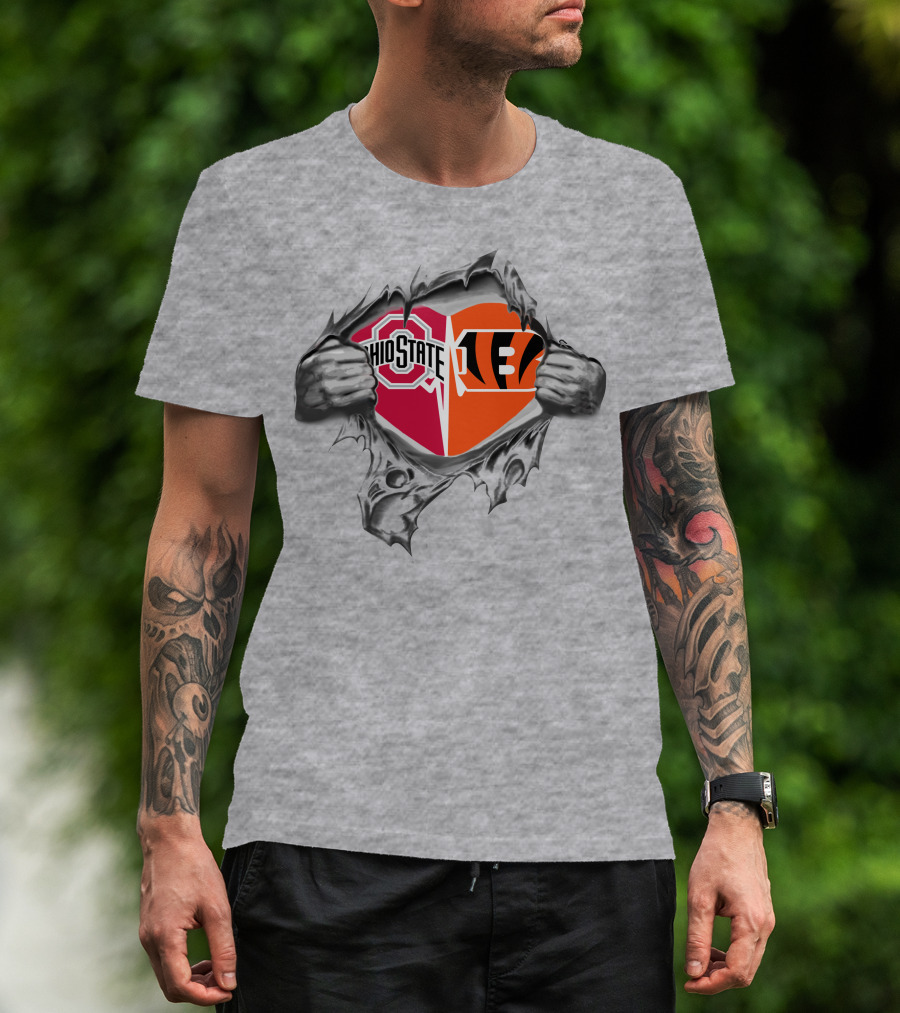 Ohio State Buckeyes Cincinnati Bengals Heart T-Shirt